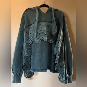 Free People Eyelet HiLo Hoodie